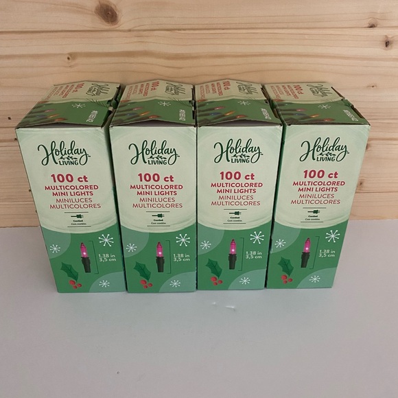 HOLIDAY LIVING Mini Lights Lot of 4 NEW 100 Count Multicolored Festive Decor - Picture 2 of 9